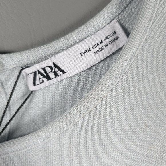 ZARA New Knit Long Sleeve Round Neck Mini Dress Fit Flare 6254/019 MEDIUM - Picture 2 of 10